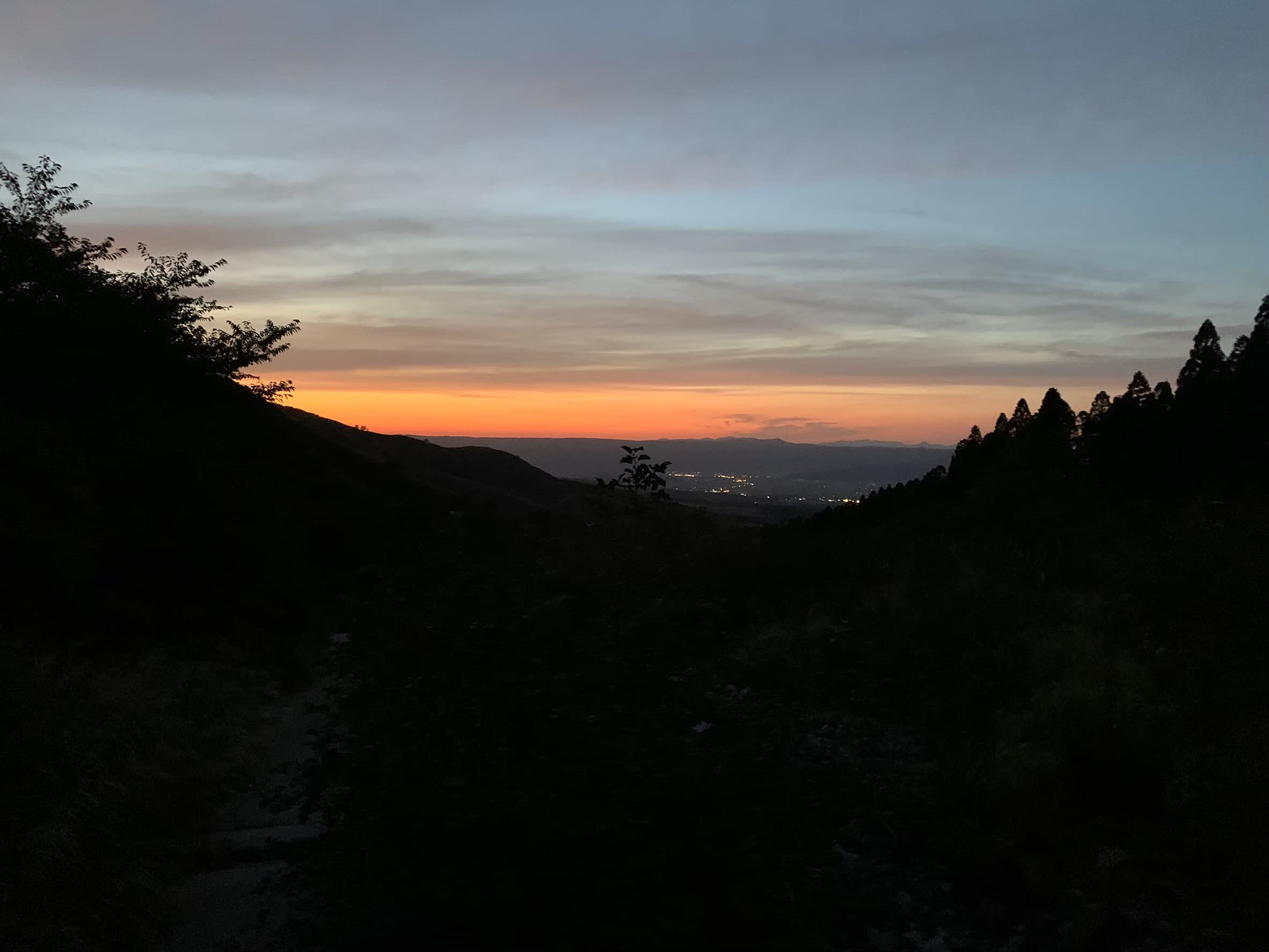 根子岳下山途中の夕焼け