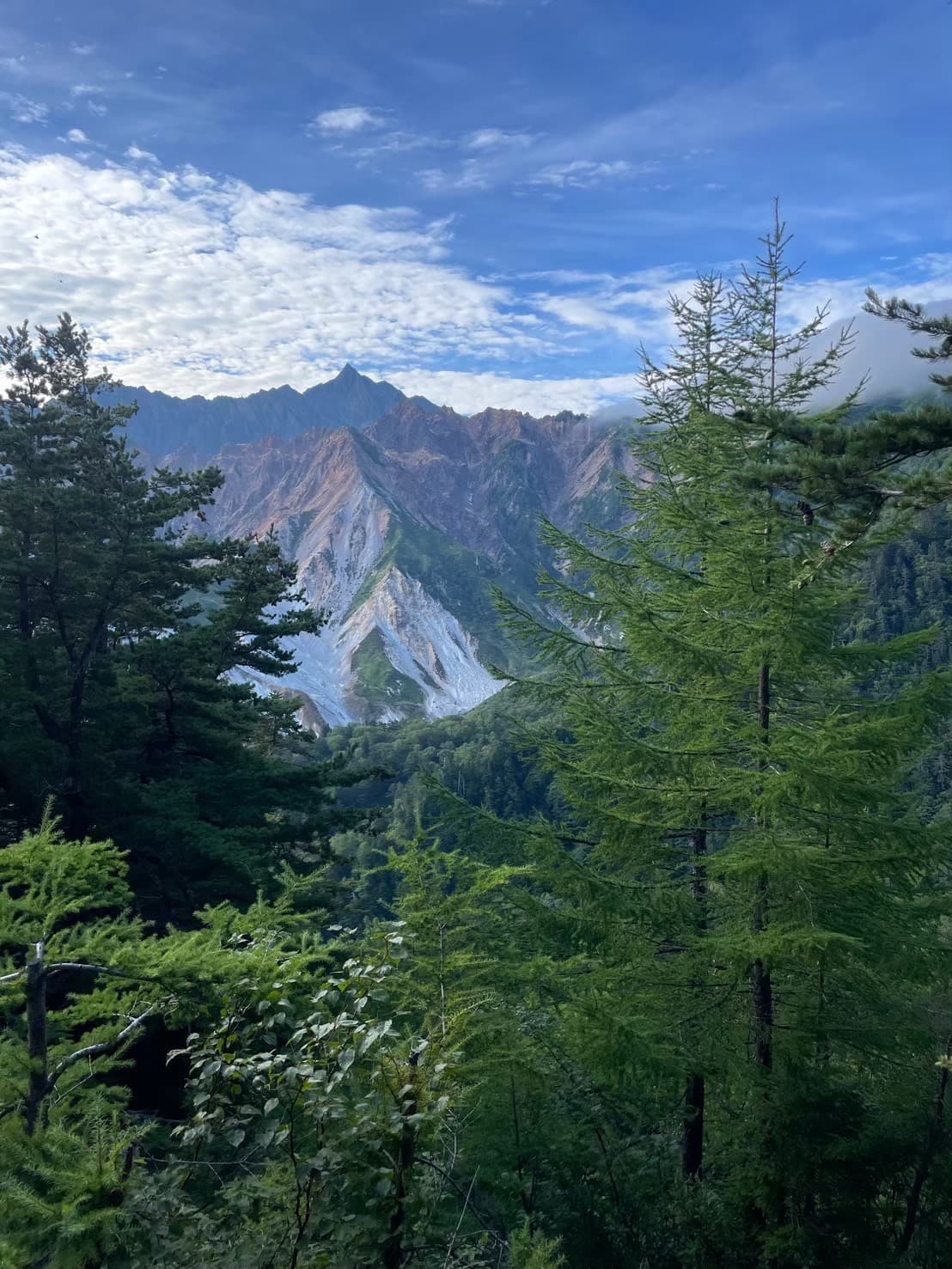 伊藤新道展望台から見える槍ヶ岳