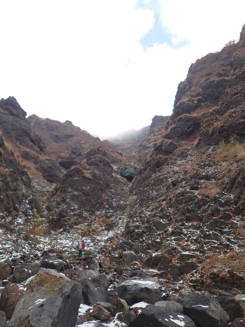 阿蘇赤谷と赤ガレ谷の分岐