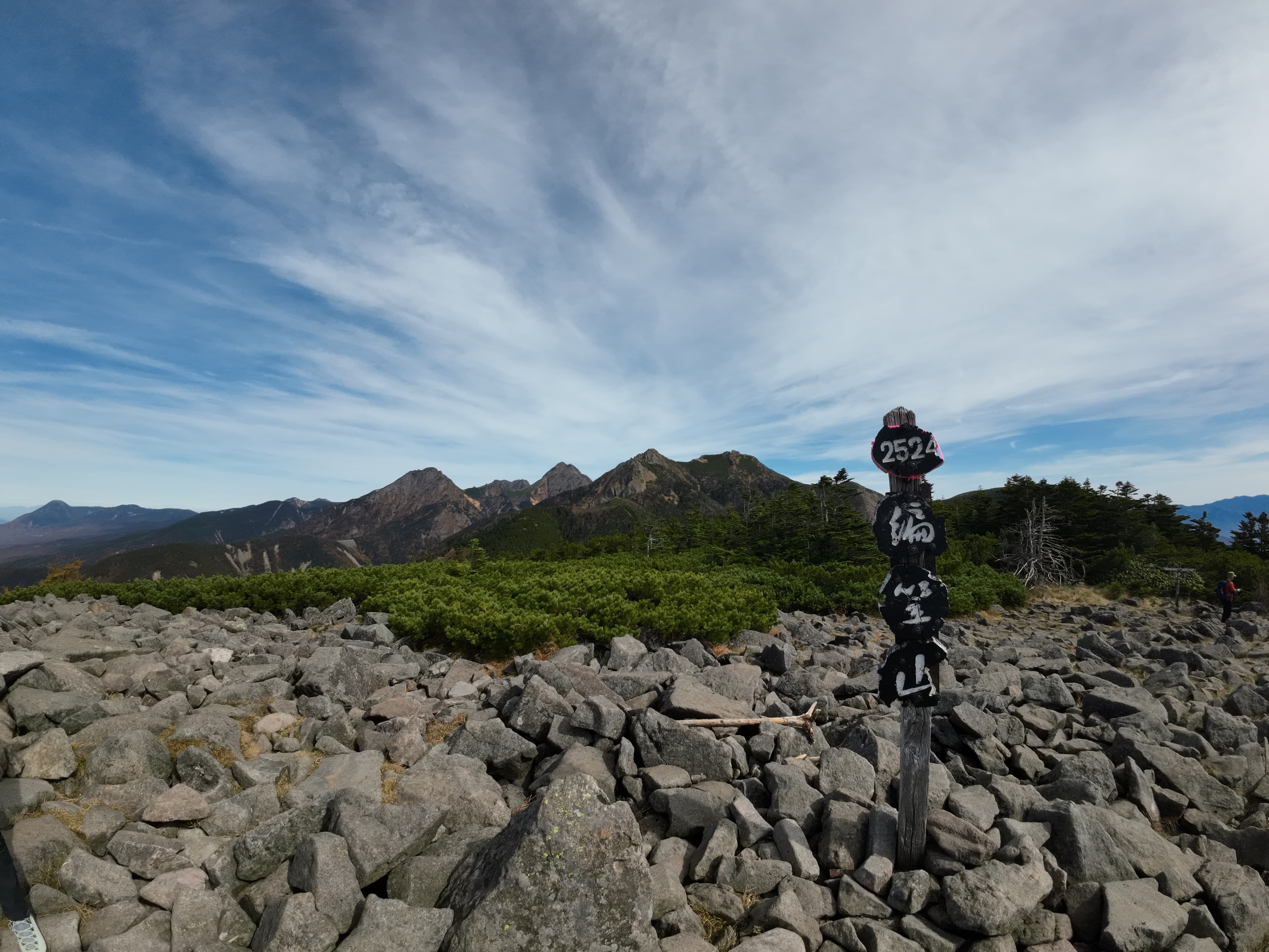 編笠山山頂標識