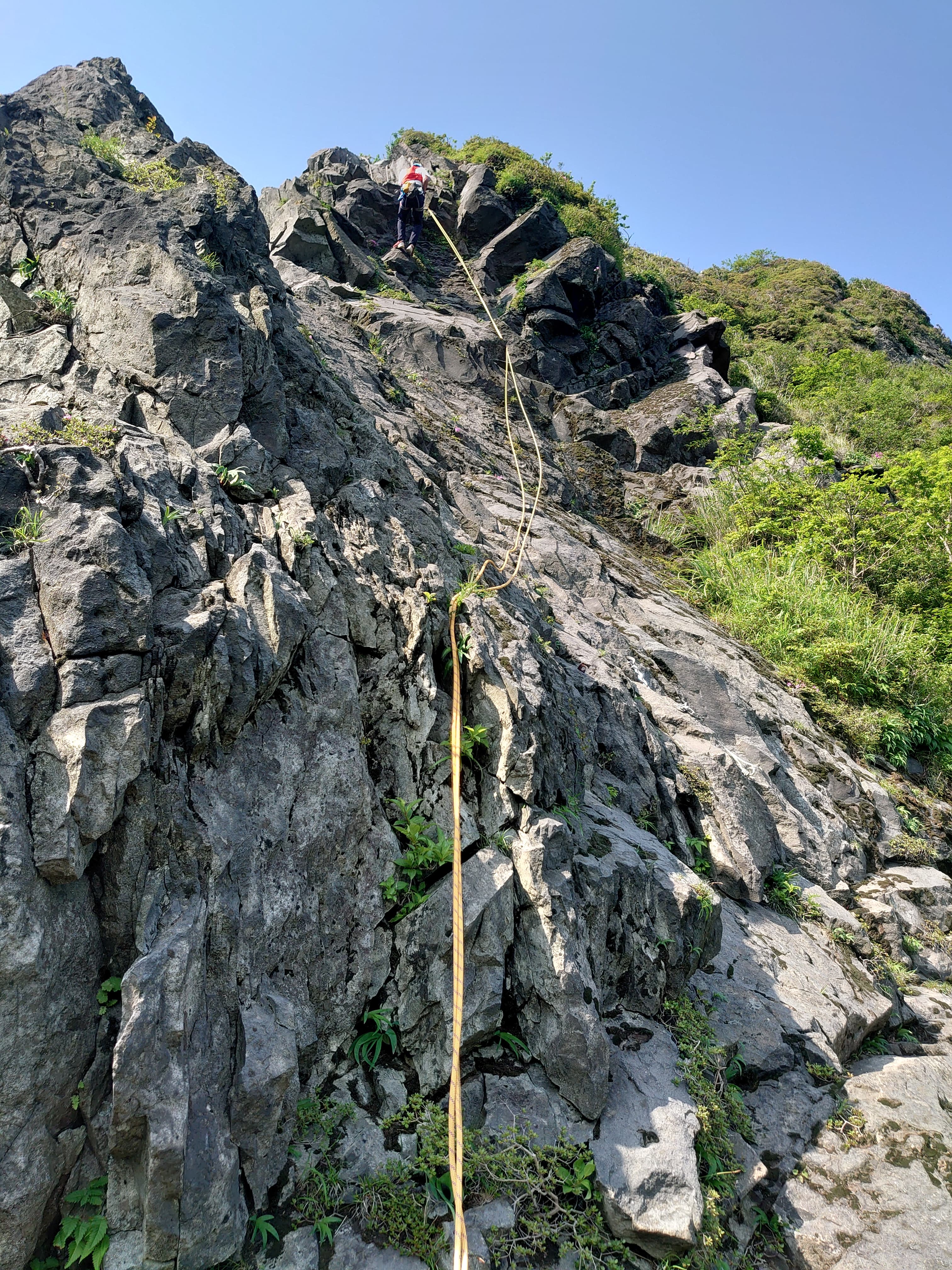 根子岳天狗岩の下降