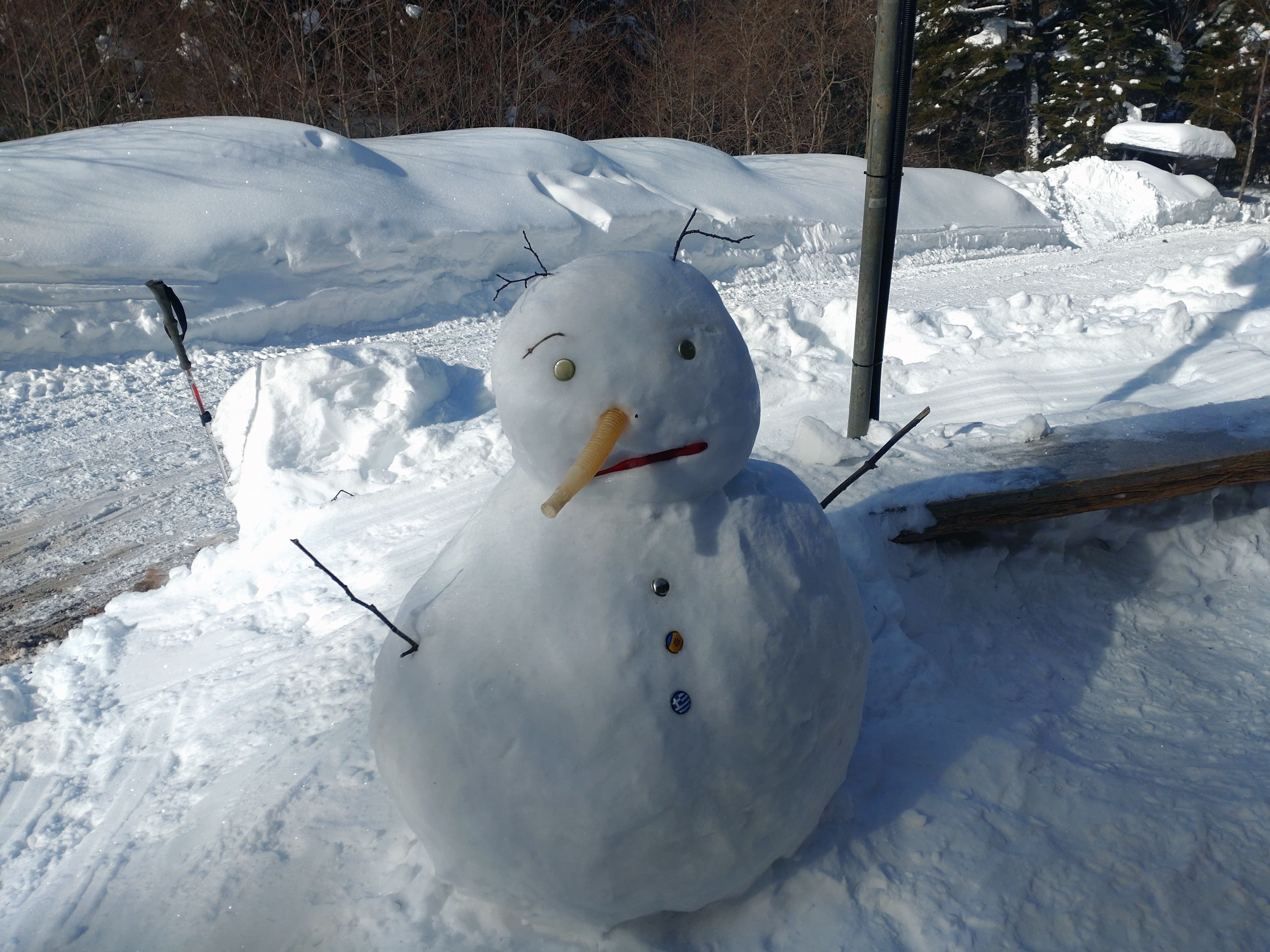 夏沢鉱泉の雪だるま