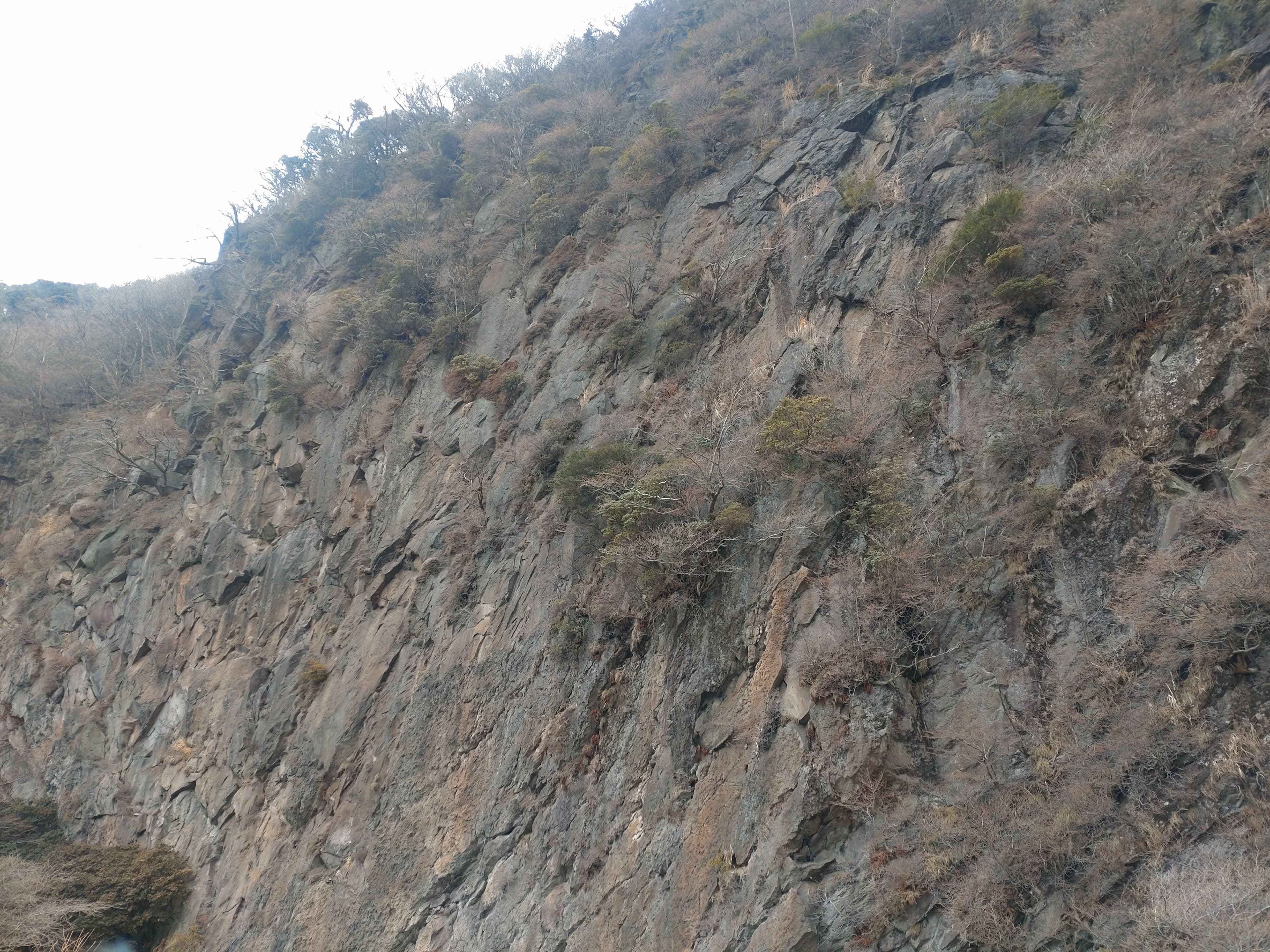 久住指山の岩壁