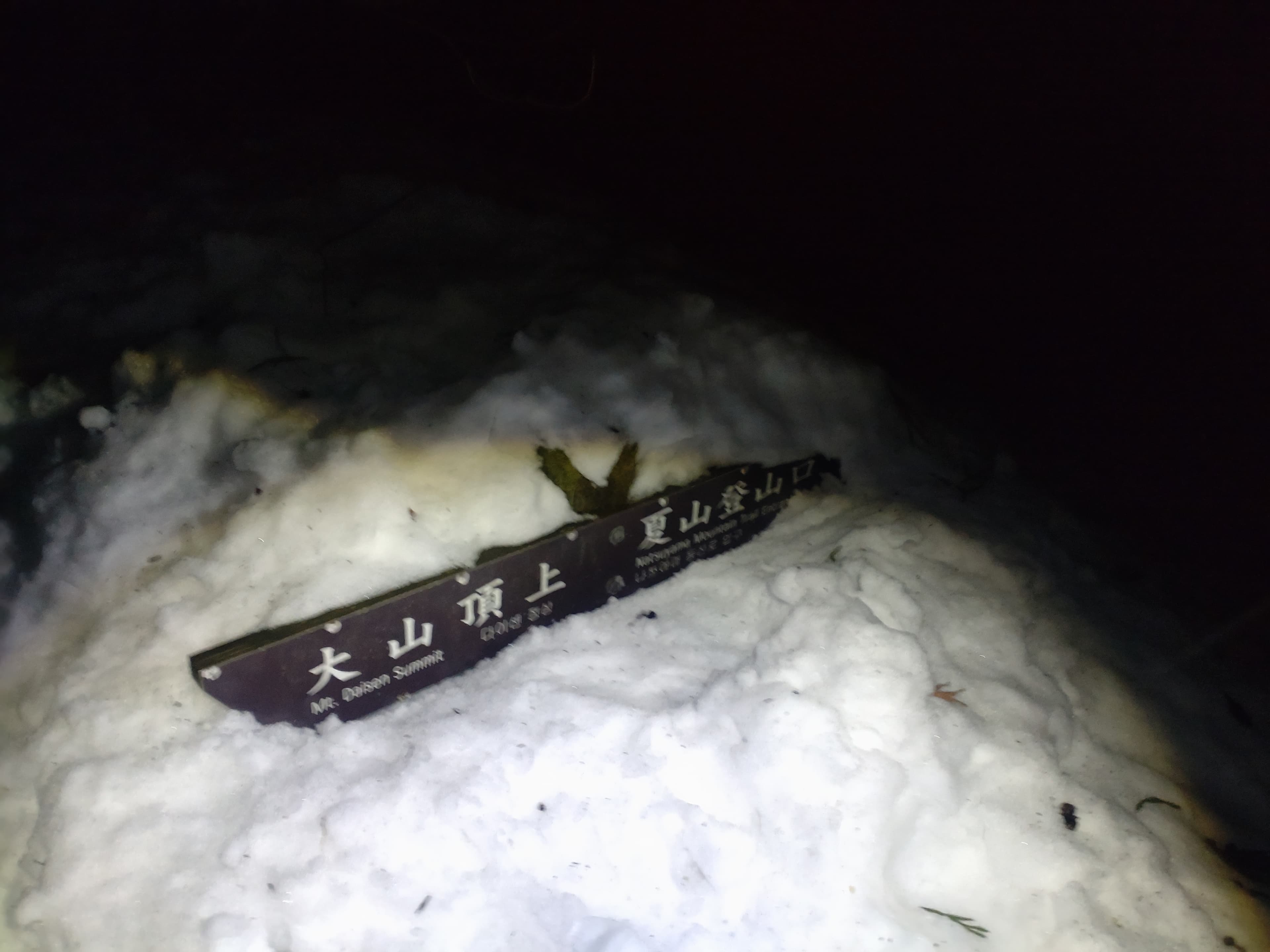 雪に埋もれた伯耆大山の道標