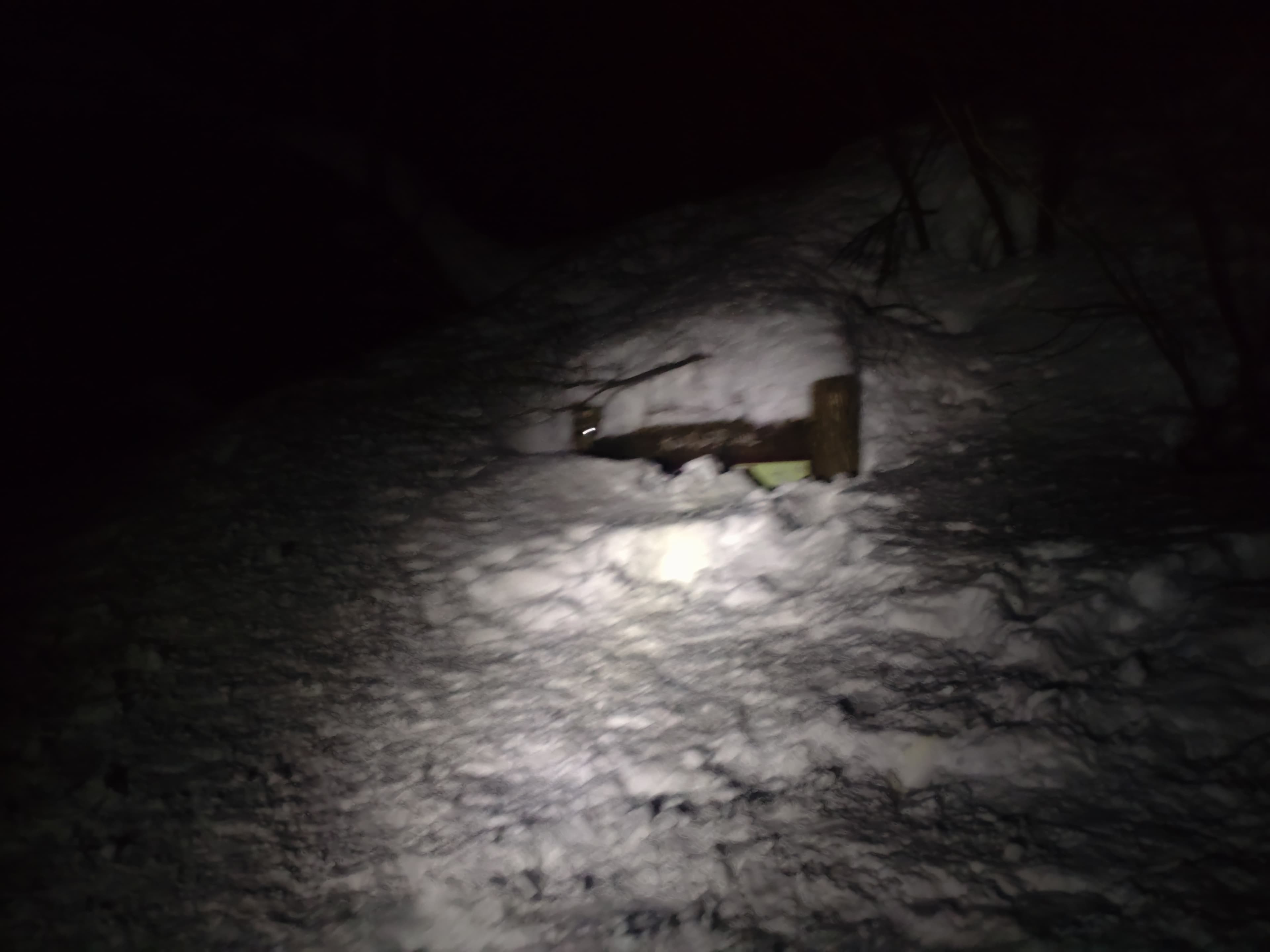 雪に埋もれた伯耆大山登山道の案内板