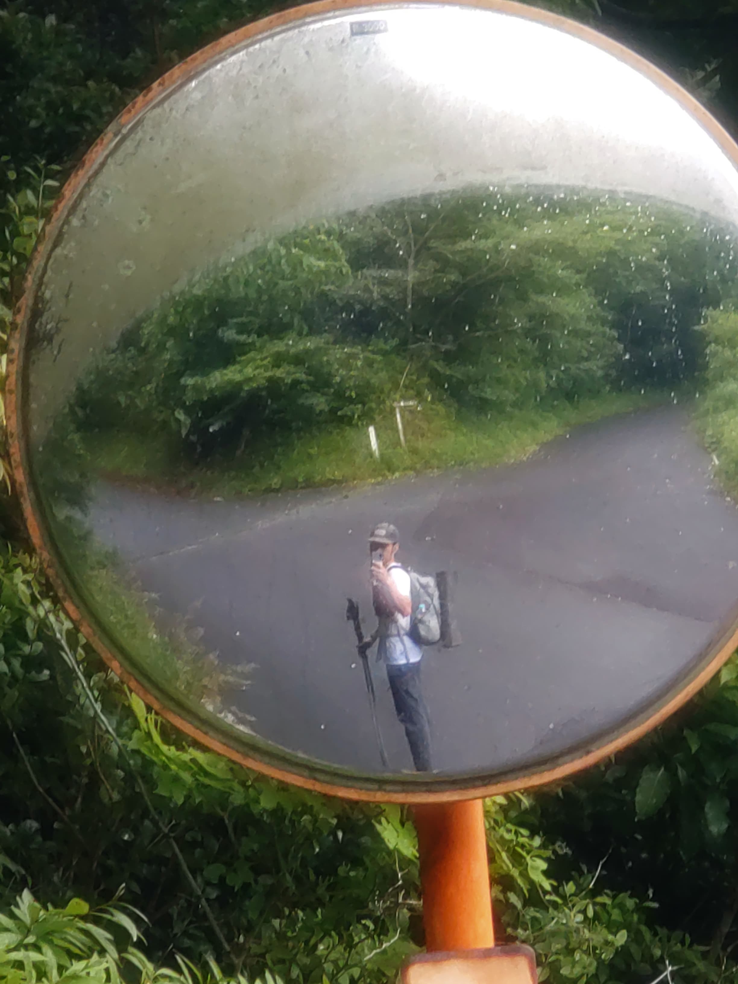 全山道中のカーブミラー