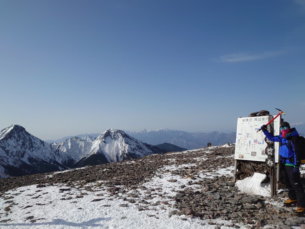 硫黄岳の山頂にて1